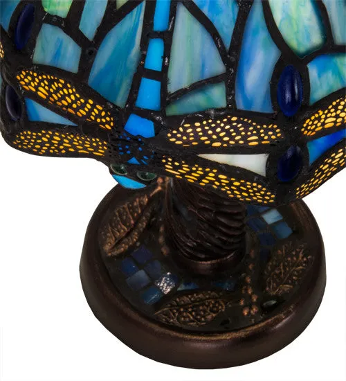12"H Hanginghead Dragonfly W/ Twisted Fly Mosaic Base Tiffany Lamp