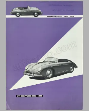 1955 Porsche 356 Speedster Original Factory sales sheet