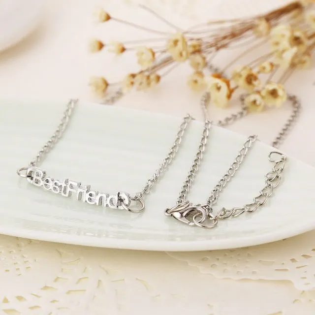 2017  Heart Broken Style 2-Piece And 3 Parts Pendant Necklace Best Friend Forever Necklace Gift For Girl