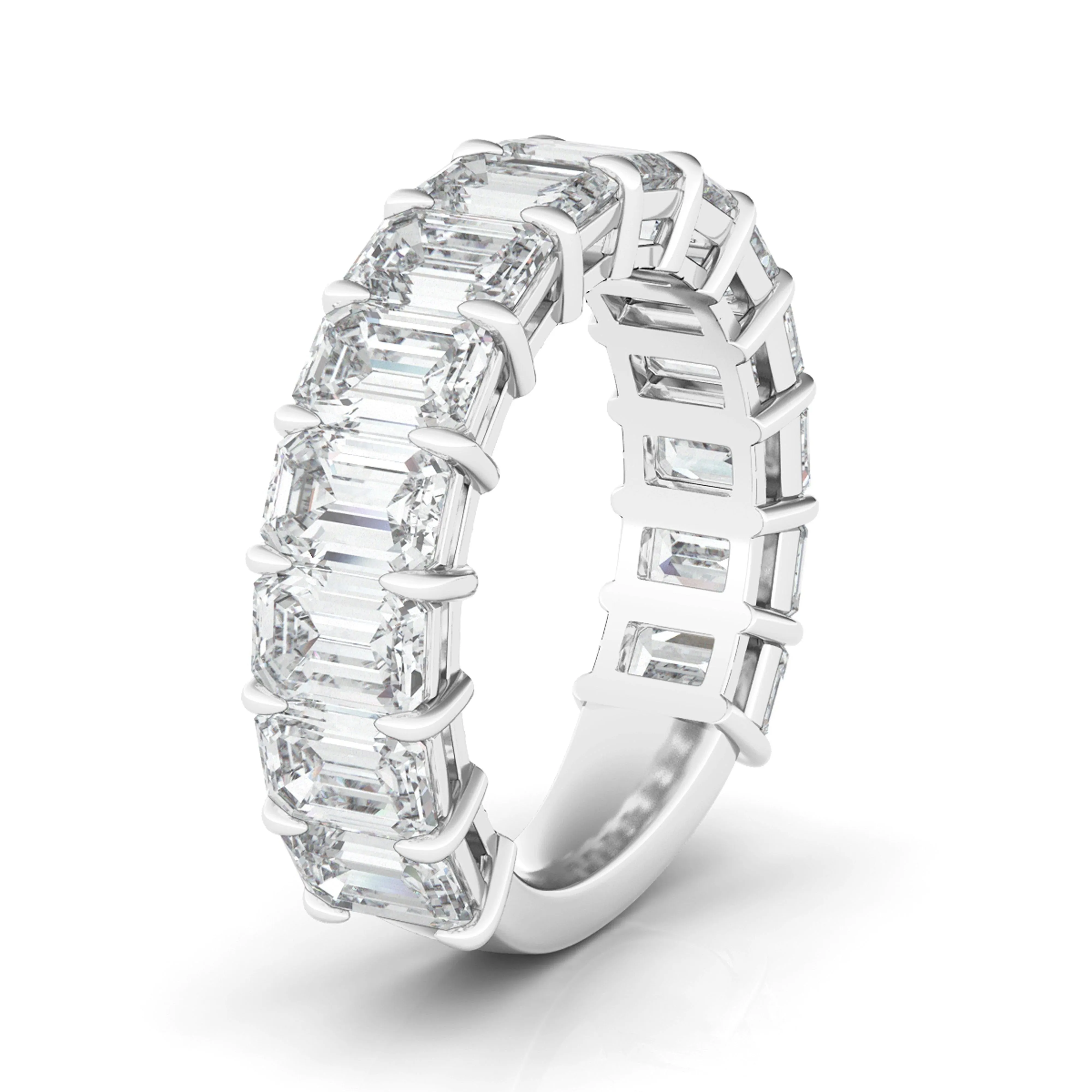 3/4 Emerald Diamond Eternity Band