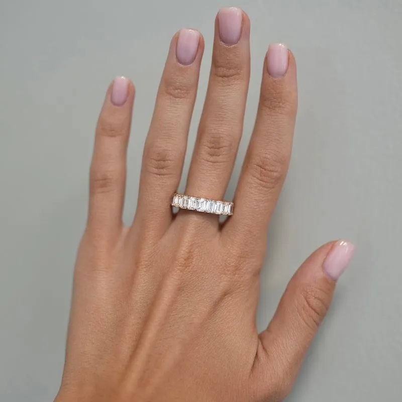 3/4 Emerald Diamond Eternity Band