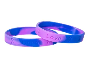 Adult Blue & Purple Silicone Bracelet Wristbands