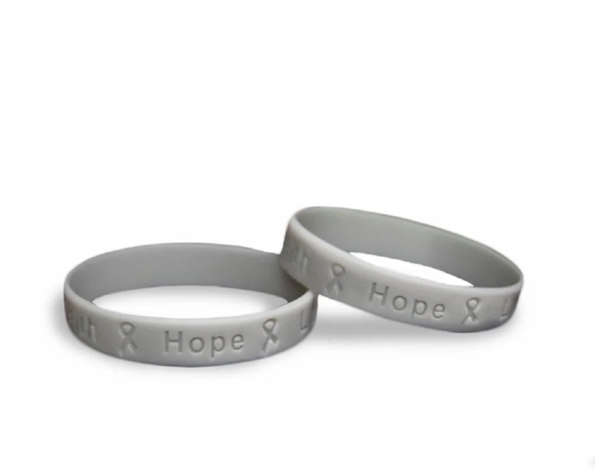 Adult Gray Awareness Silicone Bracelet Wristbands