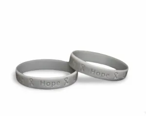 Adult Gray Awareness Silicone Bracelet Wristbands