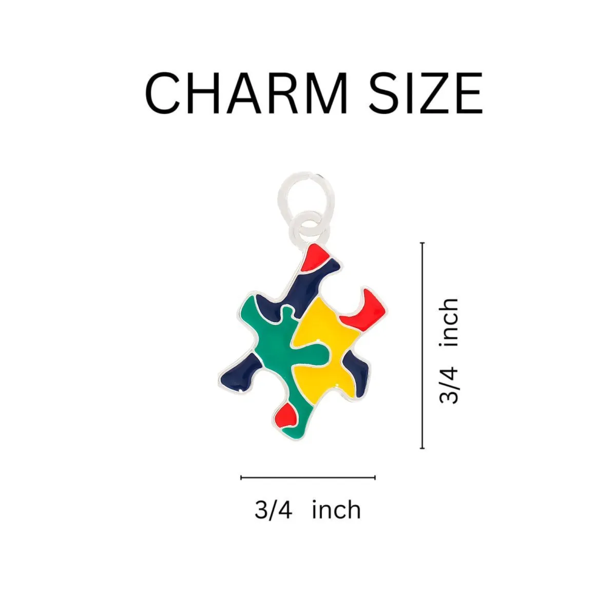Autism Colored Puzzle Piece Chunky Charm Bracelets