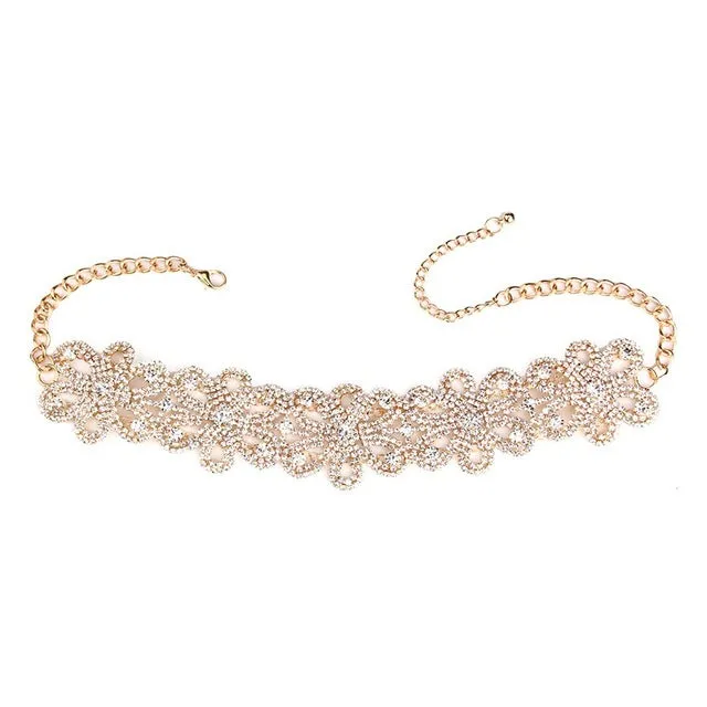 Best lady 2017 Rhinestone Choker Crystal Gem Luxury Collar Chokers Necklace Women Chunky Maxi Statement Necklace Jewelry  4357