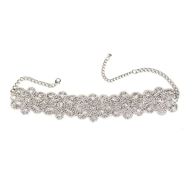 Best lady 2017 Rhinestone Choker Crystal Gem Luxury Collar Chokers Necklace Women Chunky Maxi Statement Necklace Jewelry  4357