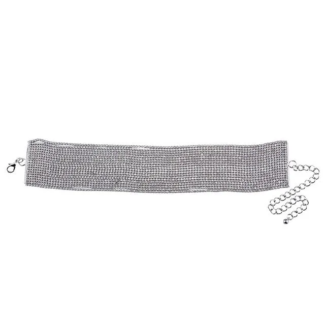 Best lady 2017 Rhinestone Choker Crystal Gem Luxury Collar Chokers Necklace Women Chunky Maxi Statement Necklace Jewelry  4357