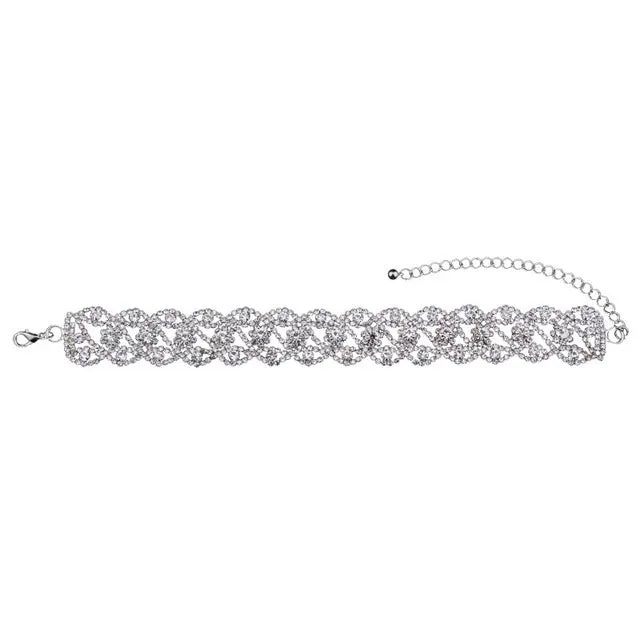 Best lady 2017 Rhinestone Choker Crystal Gem Luxury Collar Chokers Necklace Women Chunky Maxi Statement Necklace Jewelry  4357
