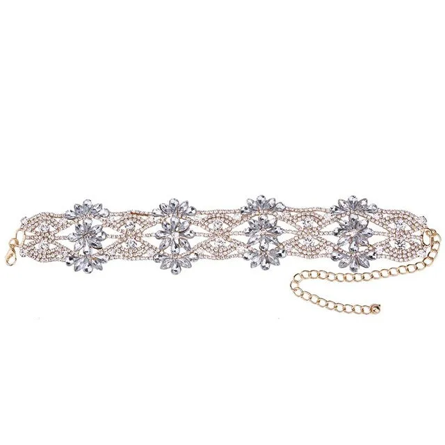 Best lady 2017 Rhinestone Choker Crystal Gem Luxury Collar Chokers Necklace Women Chunky Maxi Statement Necklace Jewelry  4357