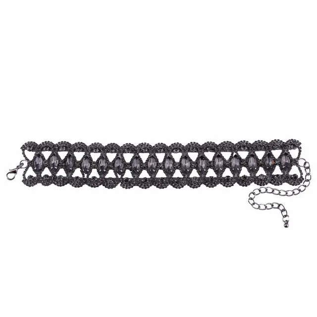 Best lady 2017 Rhinestone Choker Crystal Gem Luxury Collar Chokers Necklace Women Chunky Maxi Statement Necklace Jewelry  4357