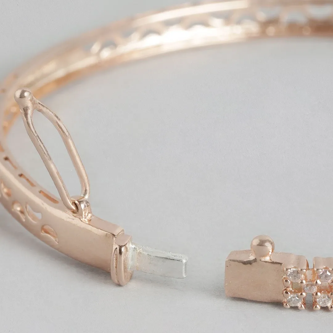 Blushing Beauty Rose Gold Plated 925 Sterling Silver Bracelet