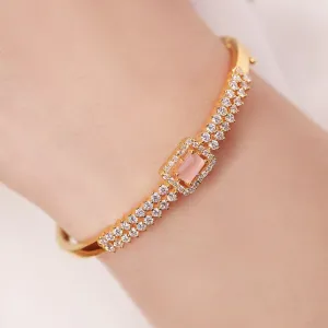 Blushing Elegance Gold Plated 925 Sterling Silver Bracelet