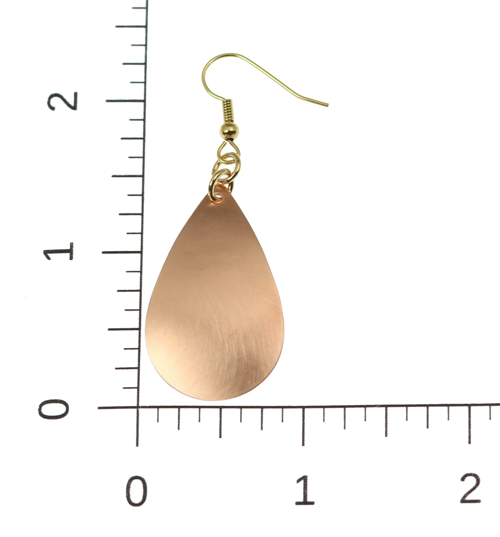 Brushed Copper Teardrop Earrings