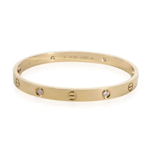 Cartier 4 Diamond Love Bracelet in 18K Yellow Gold 0.42 CTW
