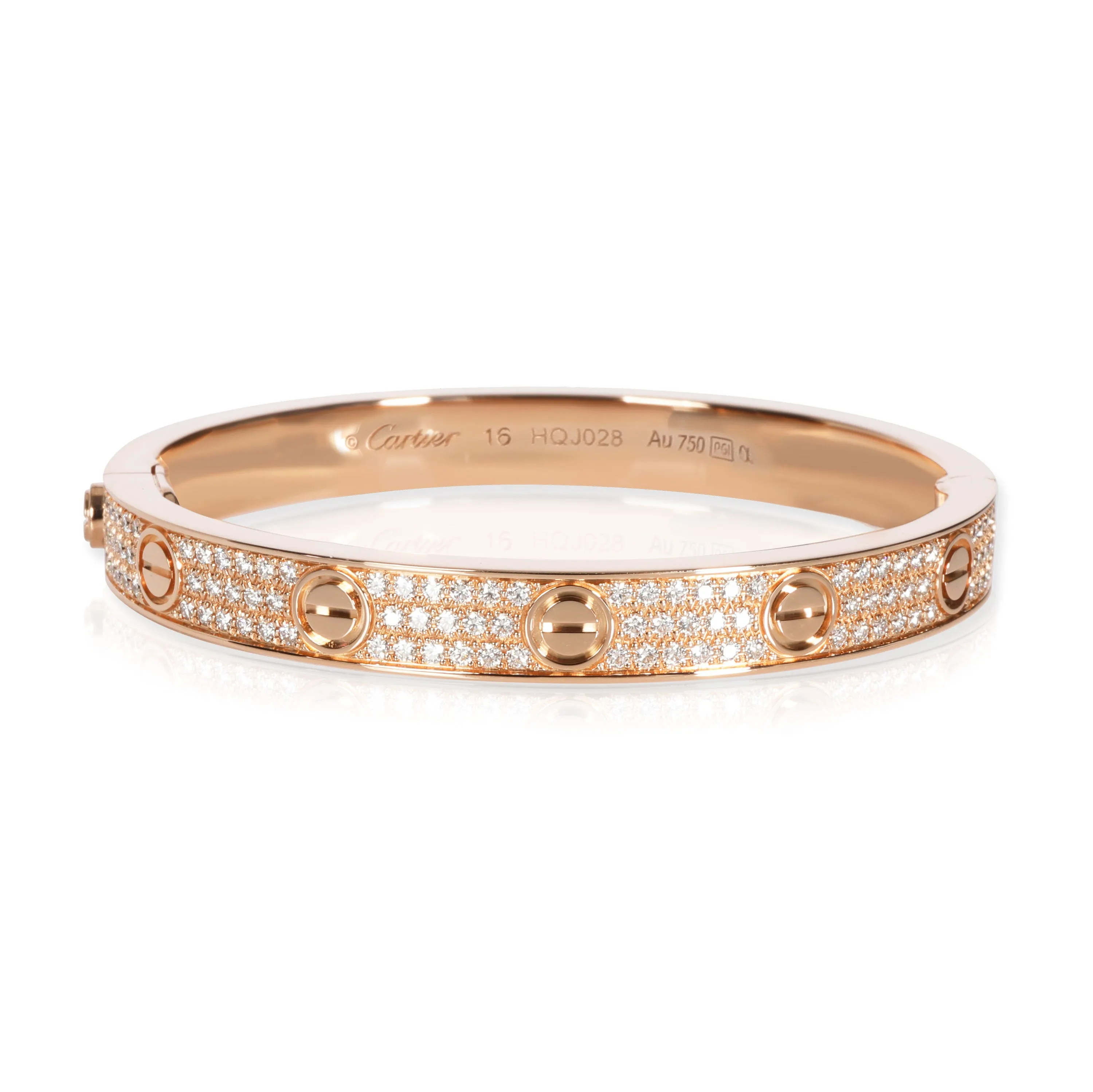 Cartier Love Diamond Bracelet in 18K Pink Gold 1.99 CTW