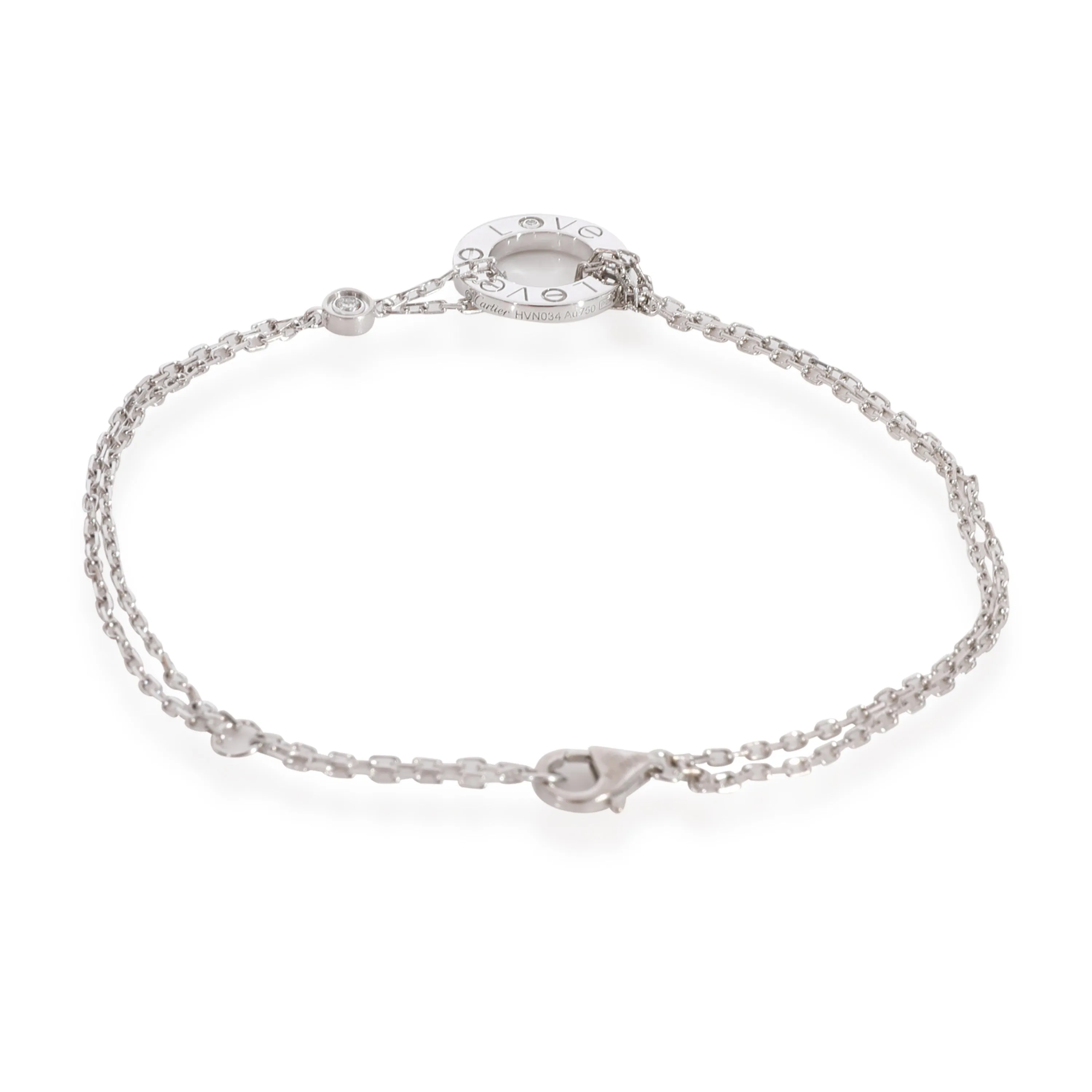 Cartier Love Diamond Chain Bracelet in 18K White Gold 0.03ctw