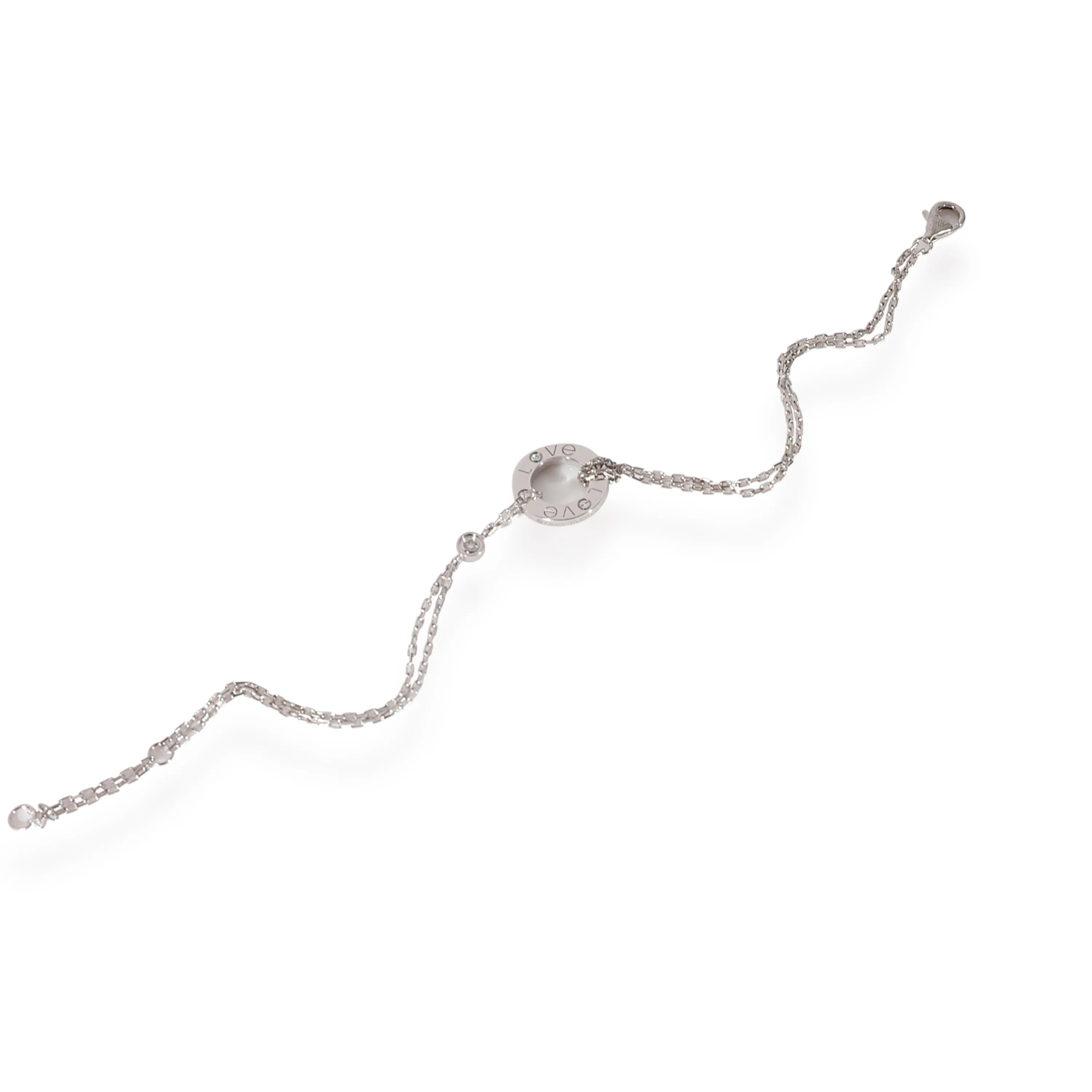 Cartier Love Diamond Chain Bracelet in 18K White Gold 0.03ctw