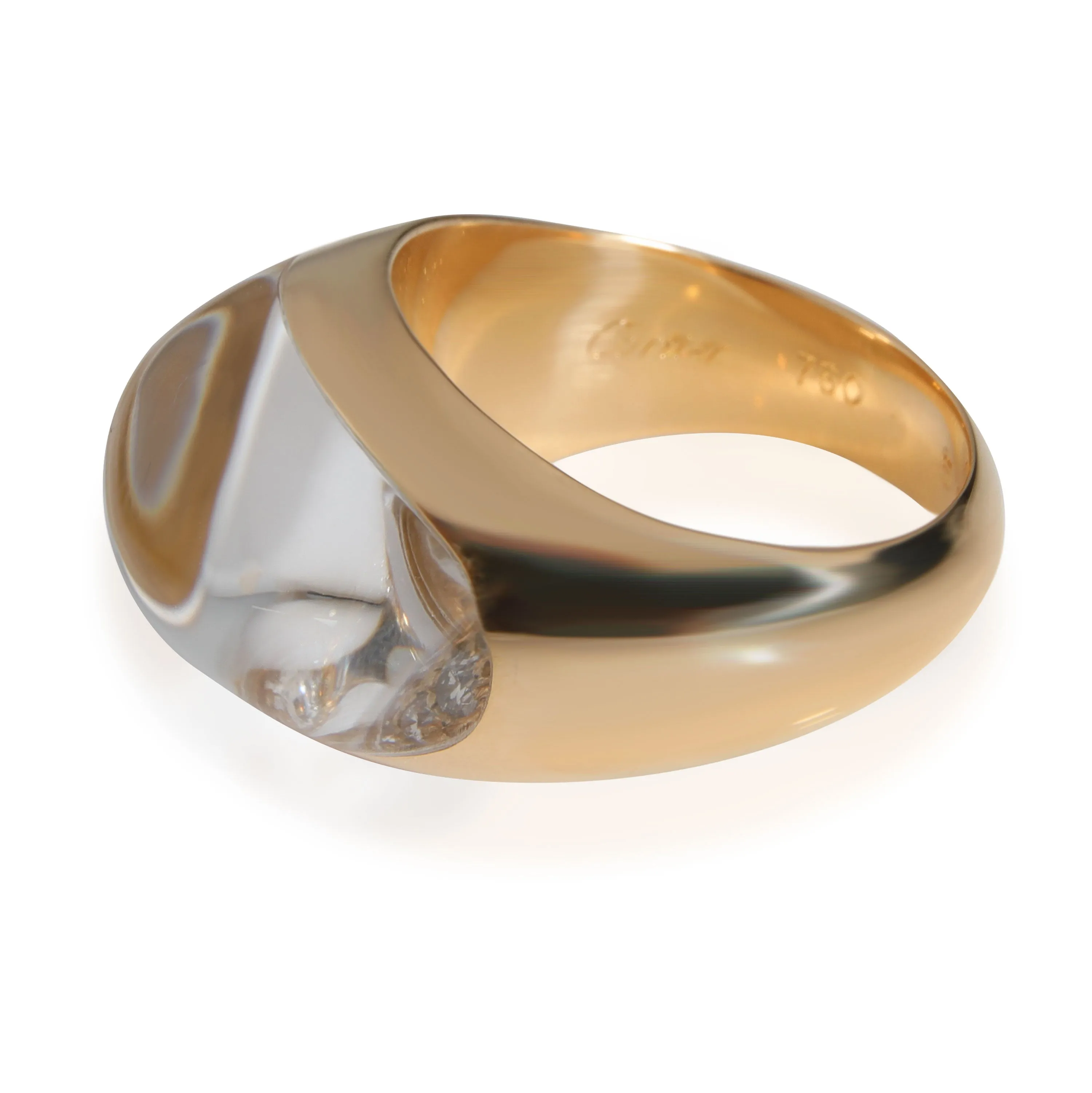 Cartier Myst Diamond & Crystal Dome Ring in 18K Yellow Gold 1.00 ctw
