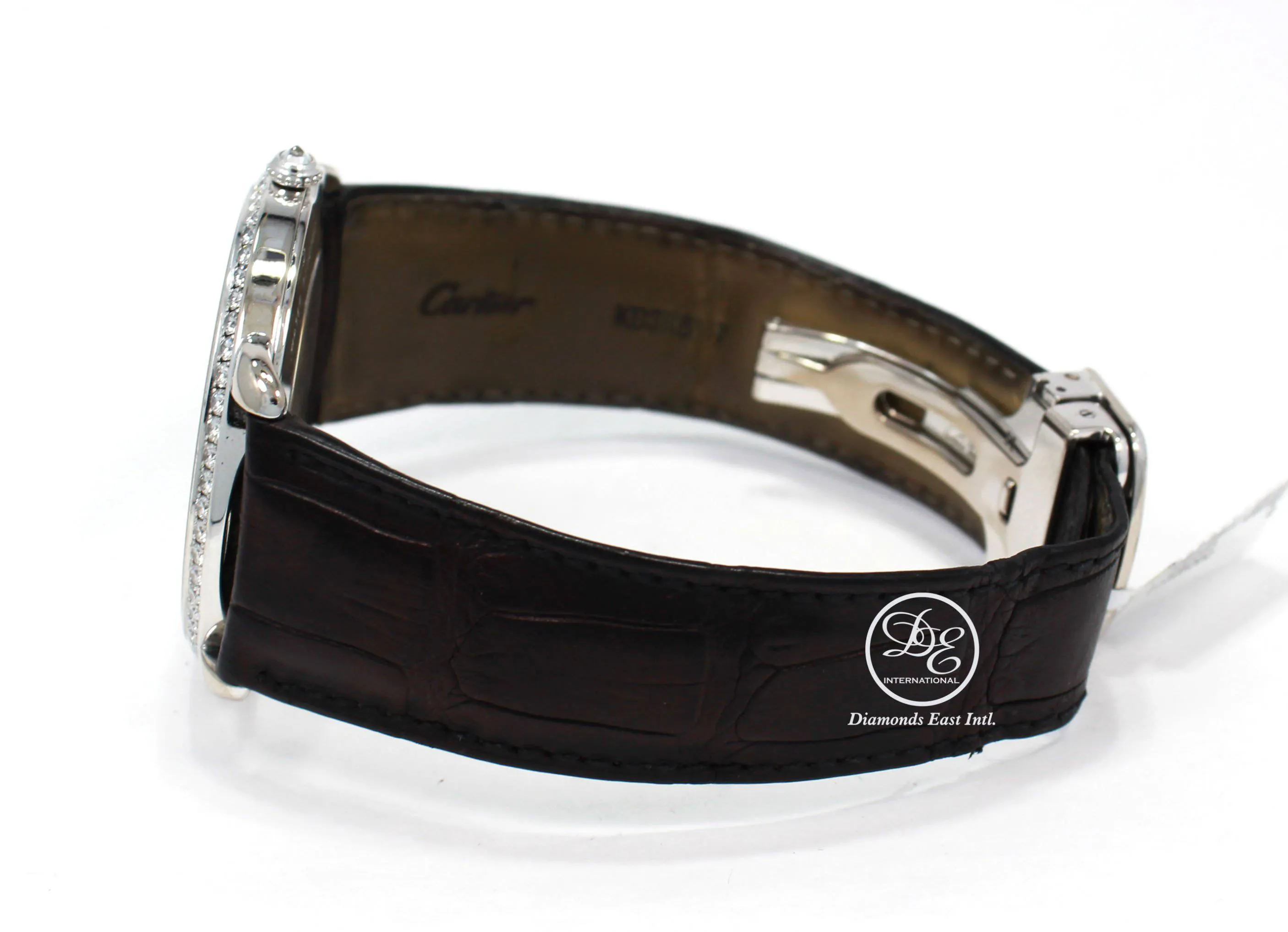 Cartier Ronde Louis WR007003 18K White Gold 42mm Fact Diamonds BOX/PAPERS