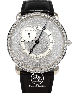 Cartier Ronde Louis WR007003 18K White Gold 42mm Fact Diamonds BOX/PAPERS