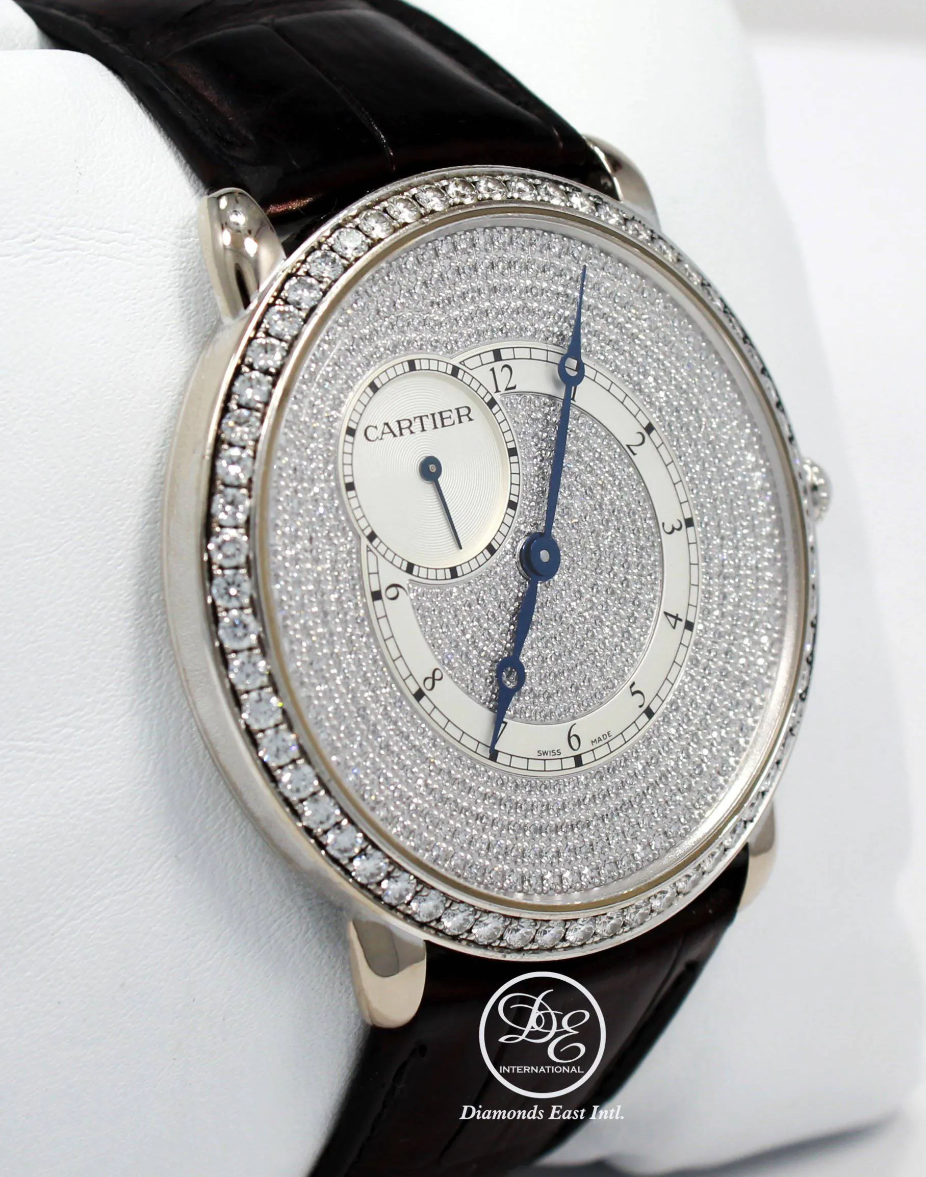 Cartier Ronde Louis WR007003 18K White Gold 42mm Fact Diamonds BOX/PAPERS