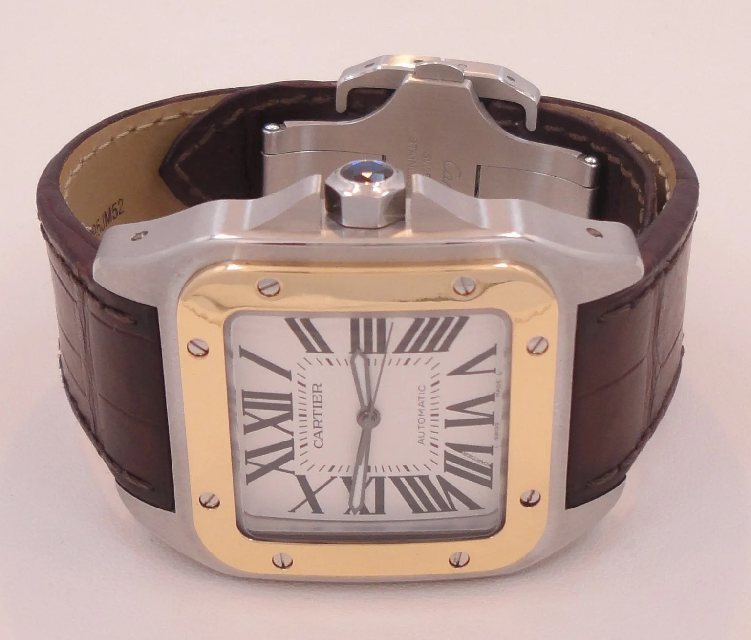 Cartier Santos 100 2656 W20072X7 Automatic 18K Yellow Gold Stainless Steel Watch
