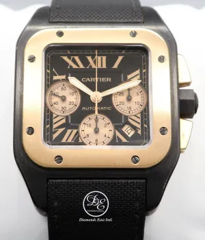 Cartier Santos 100 XL Chronograph W2020004/ 3104  Titanium PVD 18K Rose Gold Automatic