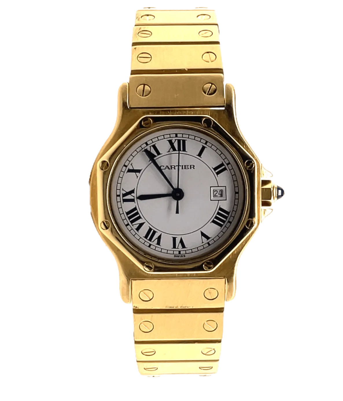 Cartier Santos Octagon 18k Yellow Gold 30mm Automatic Watch