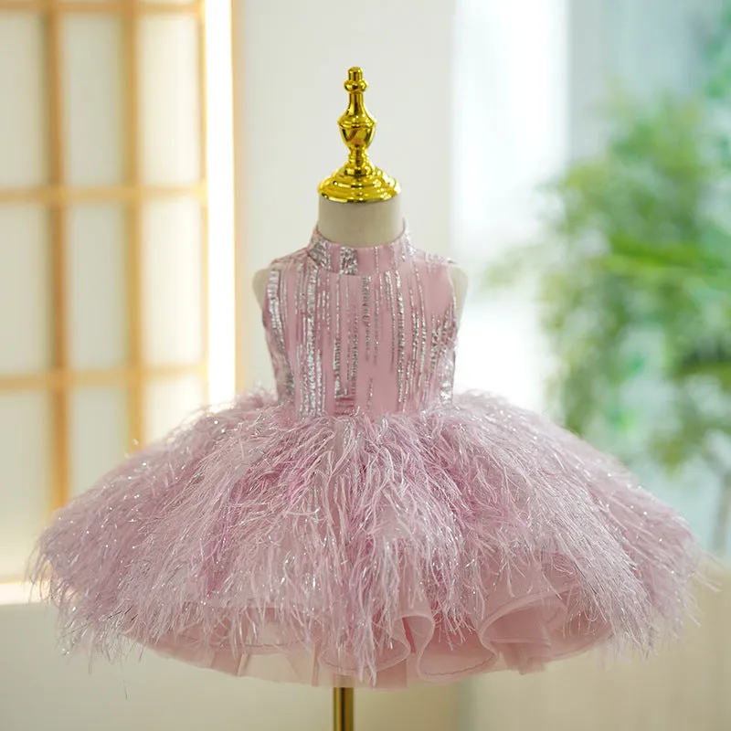 Catwalk Dress Girls' Piano Performance Costume Flower Girl Wedding Little Girl Pettiskirt Birthday High-End Princess Dress