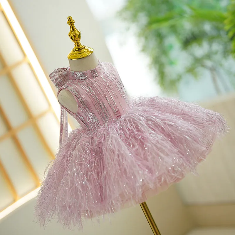Catwalk Dress Girls' Piano Performance Costume Flower Girl Wedding Little Girl Pettiskirt Birthday High-End Princess Dress