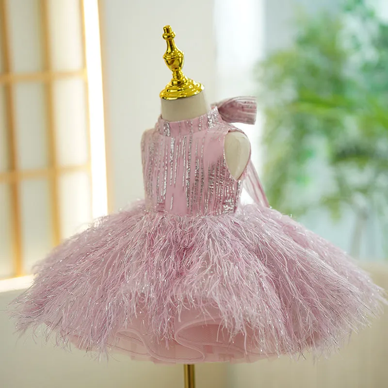 Catwalk Dress Girls' Piano Performance Costume Flower Girl Wedding Little Girl Pettiskirt Birthday High-End Princess Dress