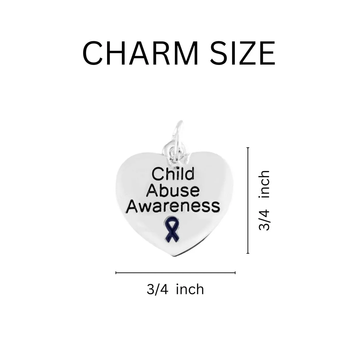 Child Abuse Heart Charm Chunky Link Style Bracelets