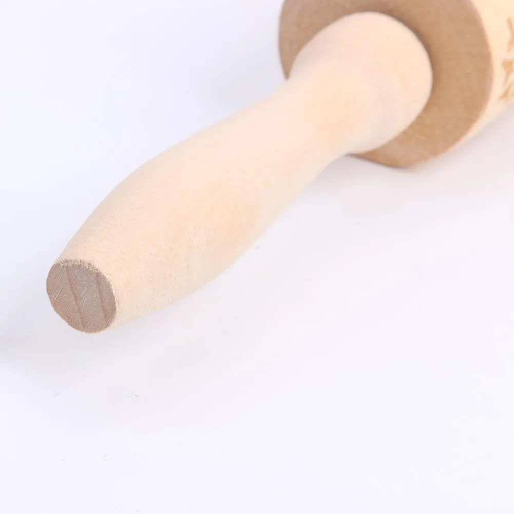 Christmas Embossing Rolling Pin Baking Cookies Dough Cake Engraved Roller