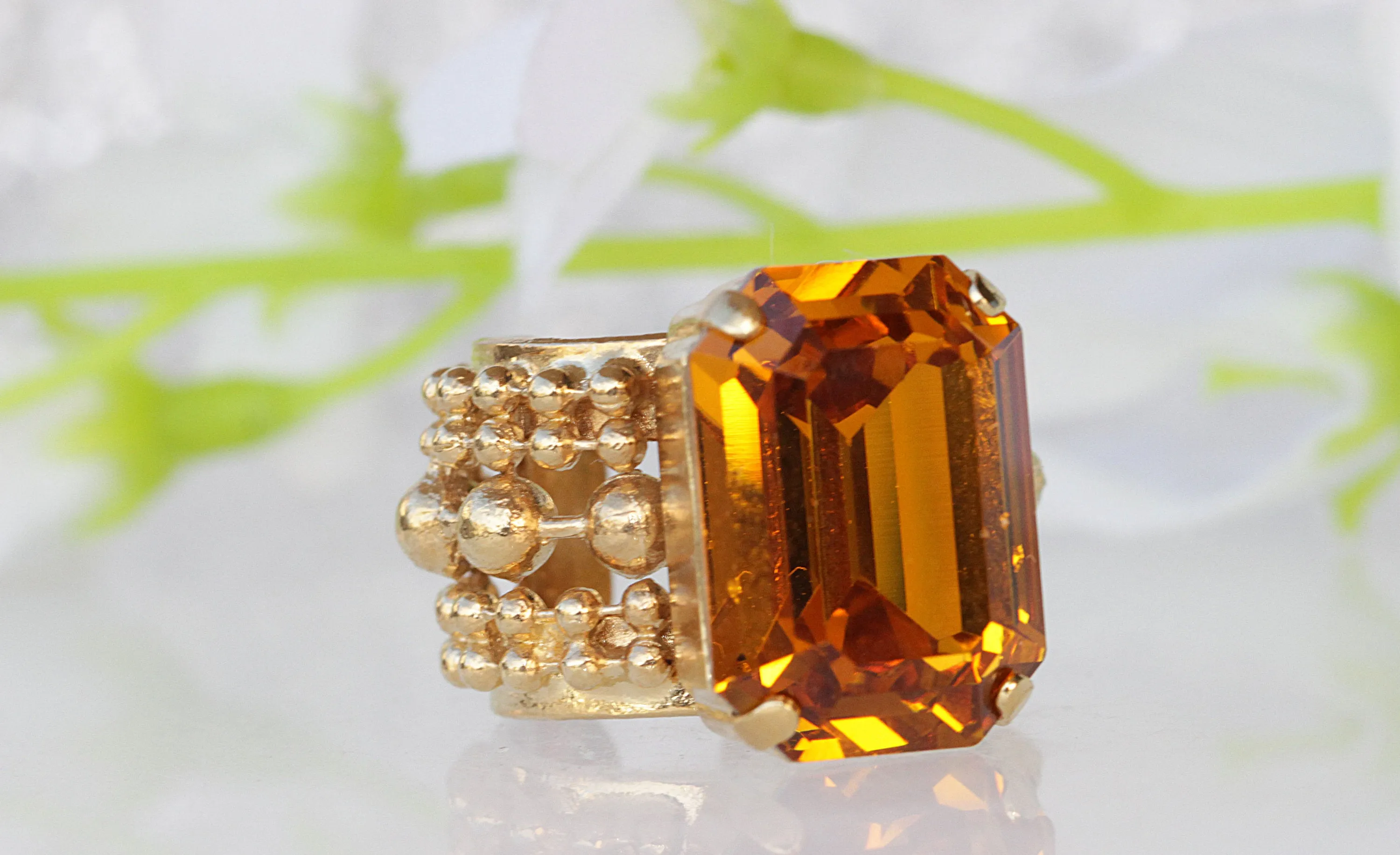CITRINE CRYSTAL RING