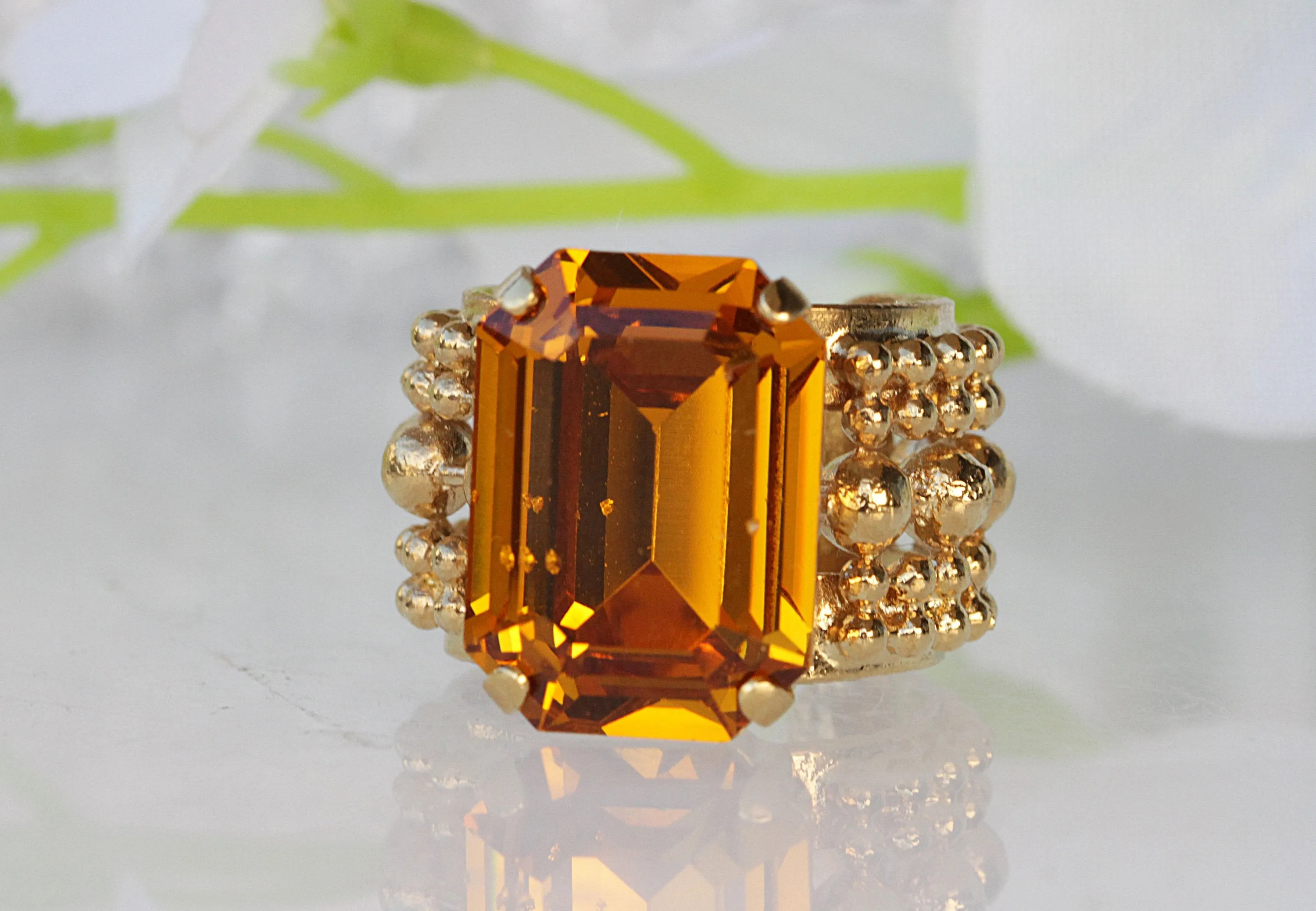 CITRINE CRYSTAL RING