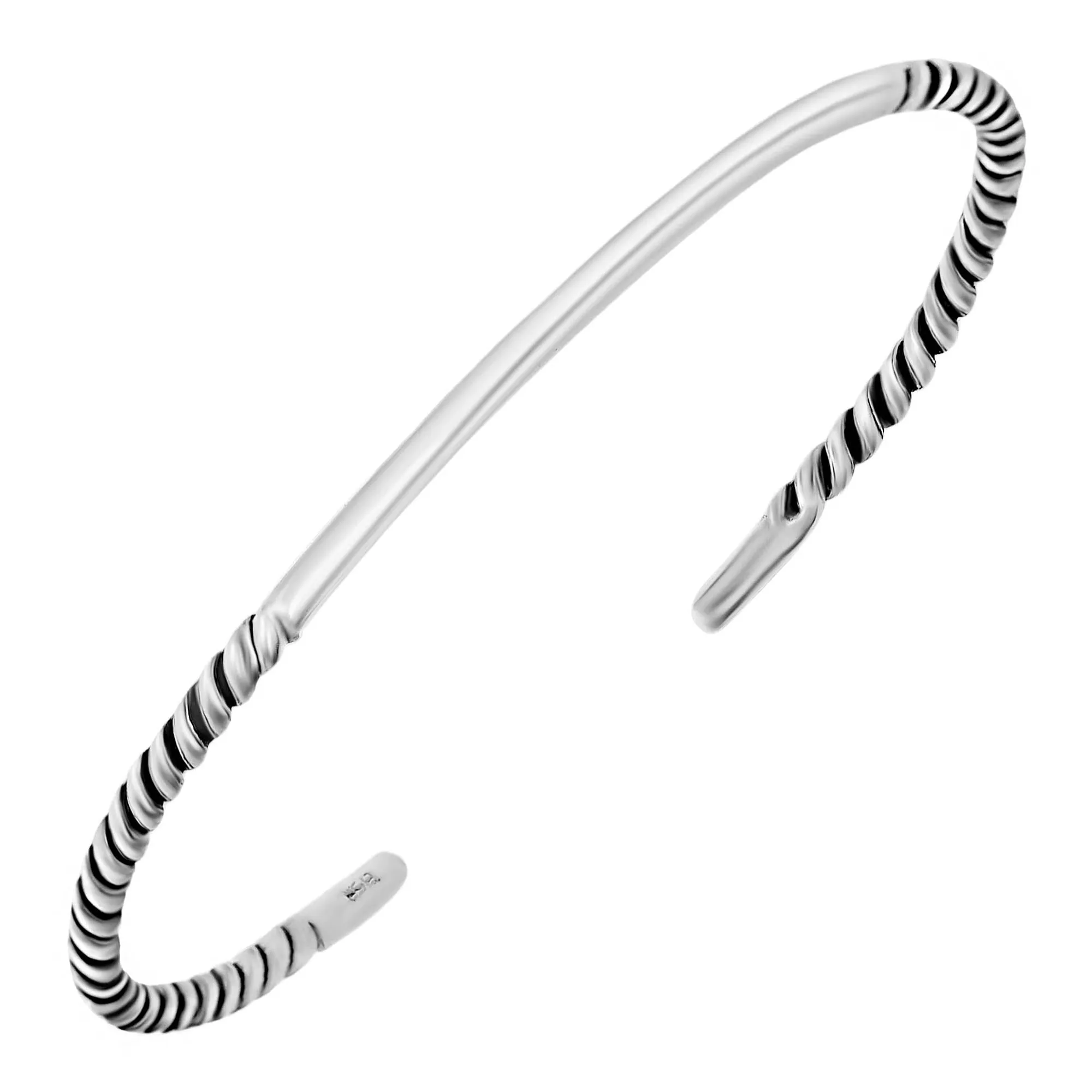 Classy Rhodium-Plated 925 Sterling Silver Adjustable Men's Bracelet
