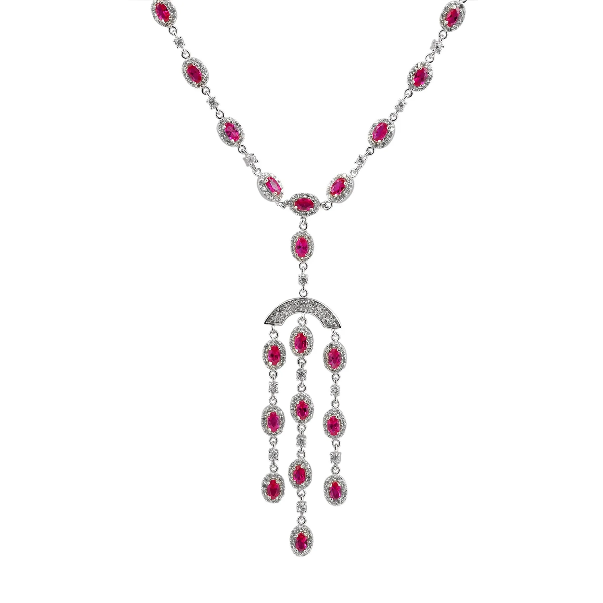 Collette Z Sterling Silver Purple Cubic Zirconia Dream Catcher Necklace