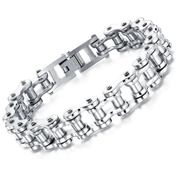 Cool Men Biker Bicycle Motorcycle Chain Men's Bracelets & Bangles Fashion 4 Color 316L Stainless Steel Jewelry,JM781J