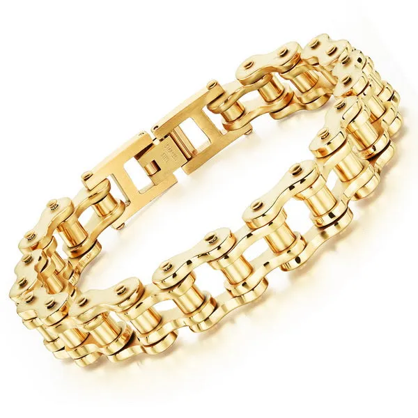 Cool Men Biker Bicycle Motorcycle Chain Men's Bracelets & Bangles Fashion 4 Color 316L Stainless Steel Jewelry,JM781J