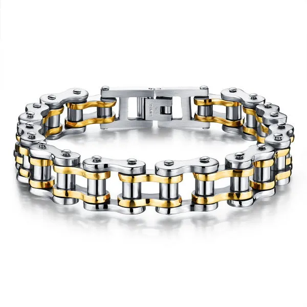 Cool Men Biker Bicycle Motorcycle Chain Men's Bracelets & Bangles Fashion 4 Color 316L Stainless Steel Jewelry,JM781J
