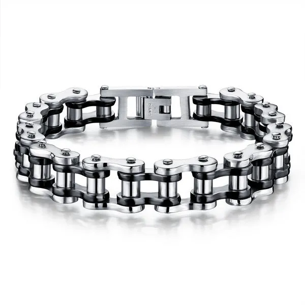 Cool Men Biker Bicycle Motorcycle Chain Men's Bracelets & Bangles Fashion 4 Color 316L Stainless Steel Jewelry,JM781J