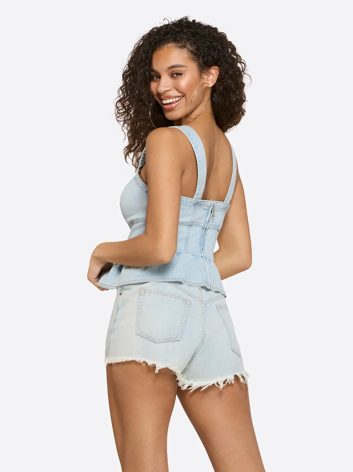 Denim Bustier in Buttercup