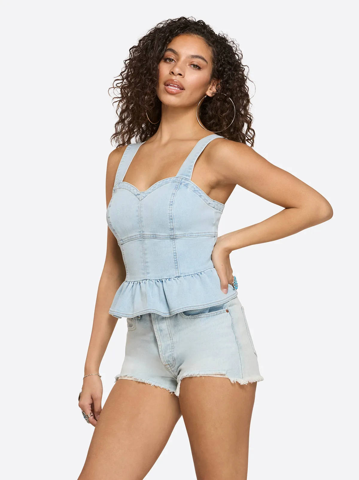Denim Bustier in Buttercup