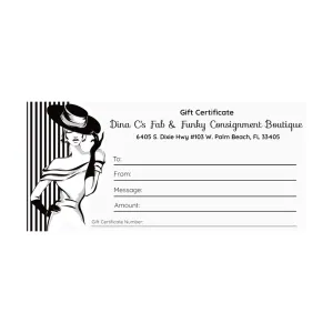 Dina C’s Fab & Funky Consignment Boutique Gift Certificate