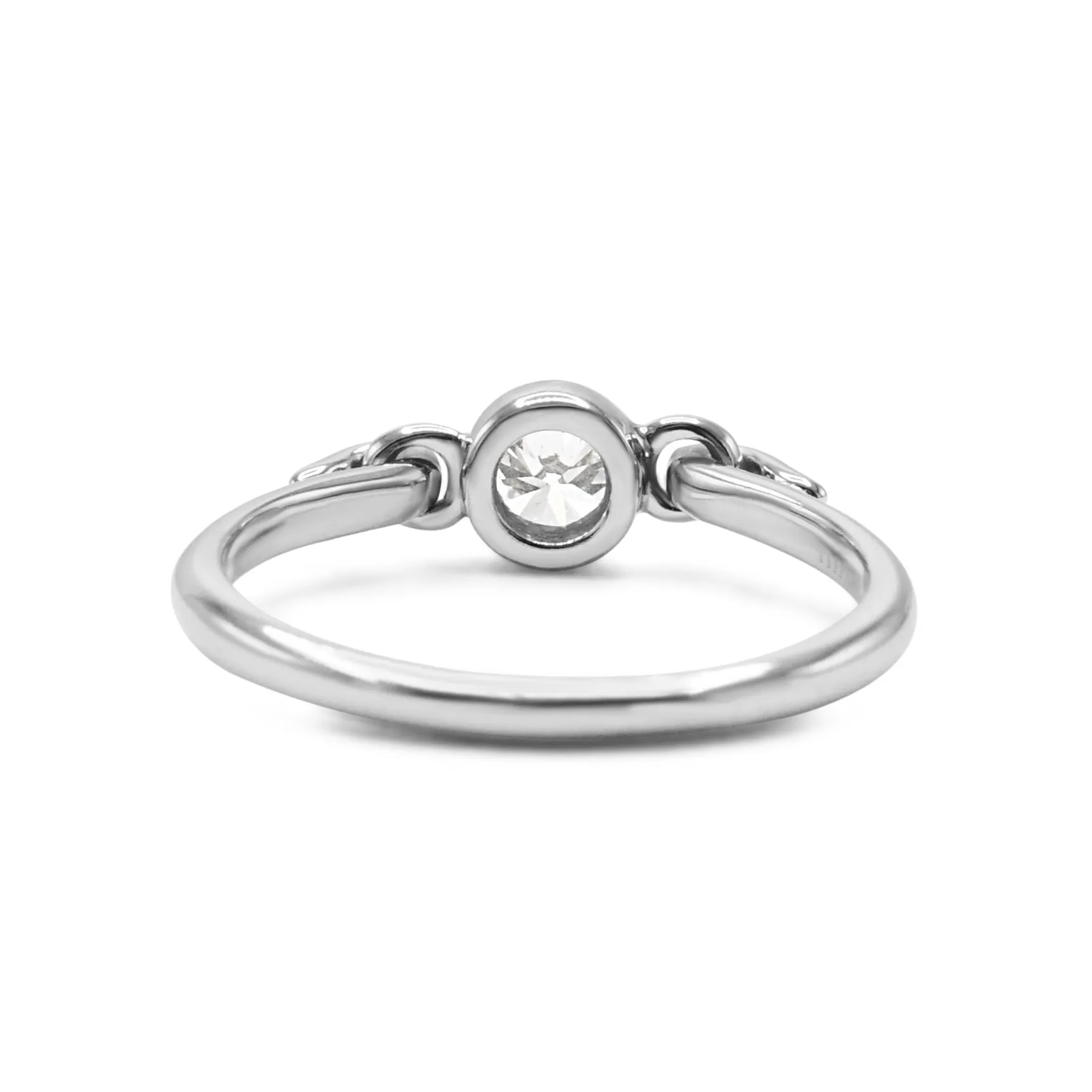 Elsa Peretti Tiffany Round Brilliant Diamond Swan Ring -  Platinum