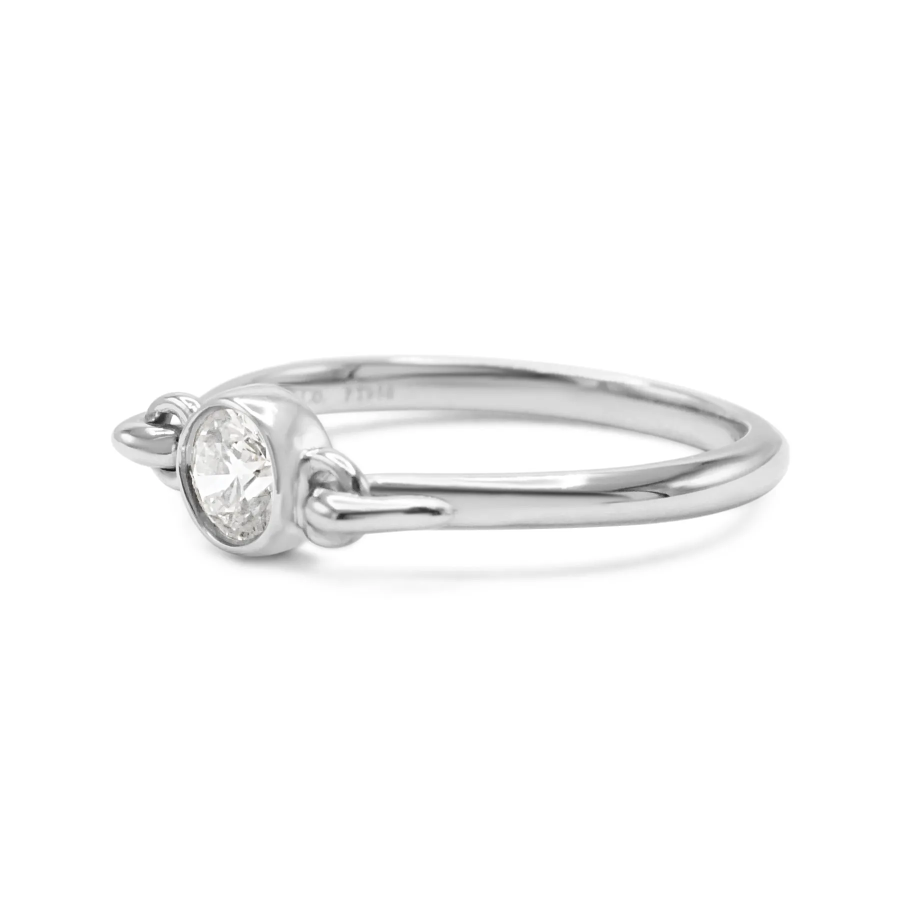 Elsa Peretti Tiffany Round Brilliant Diamond Swan Ring -  Platinum