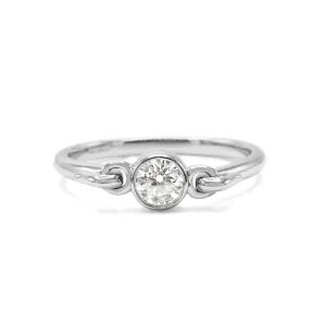 Elsa Peretti Tiffany Round Brilliant Diamond Swan Ring -  Platinum