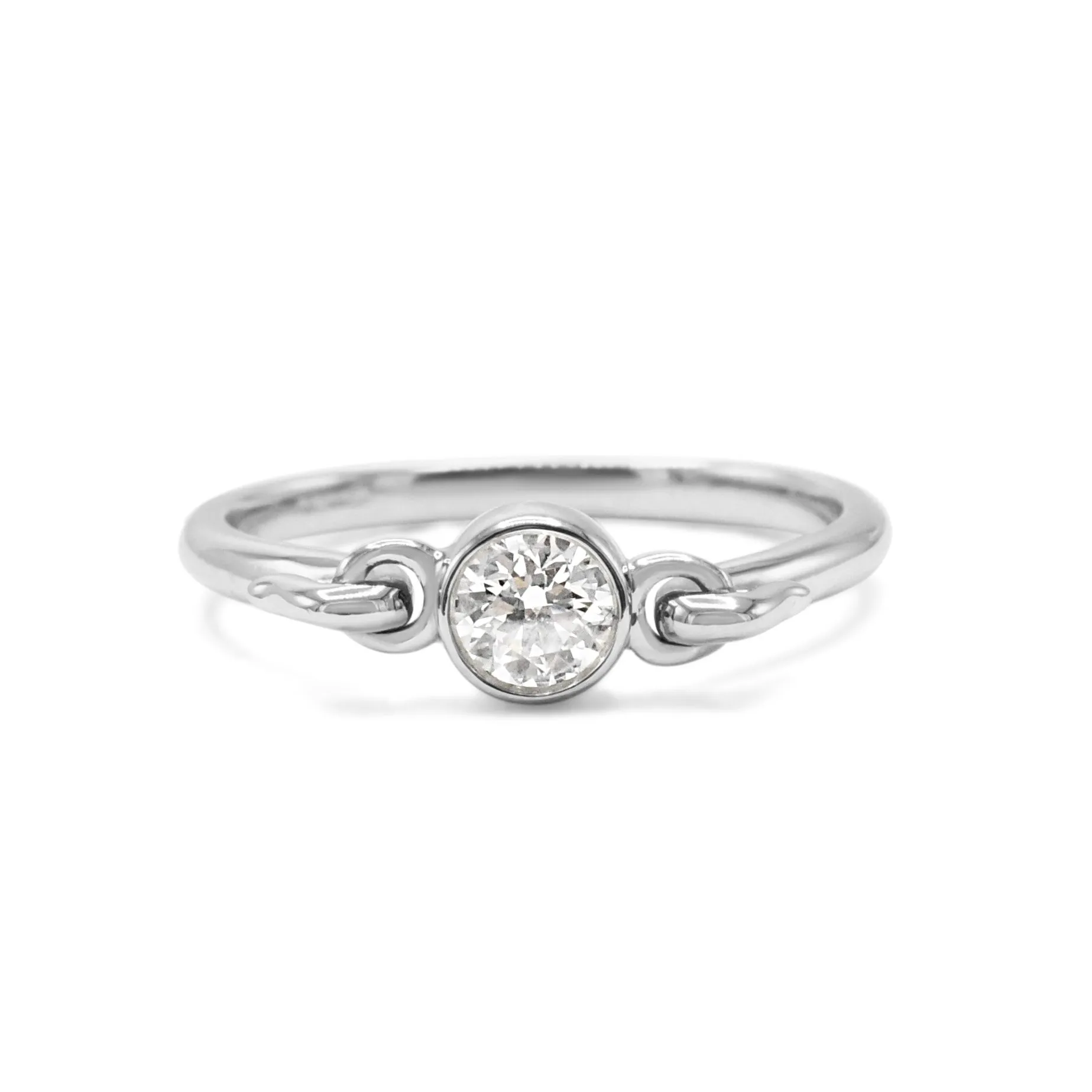 Elsa Peretti Tiffany Round Brilliant Diamond Swan Ring -  Platinum