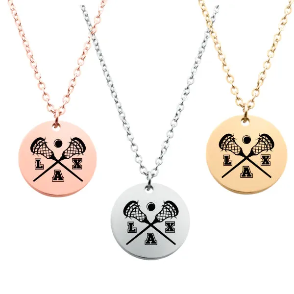Engraved Girl Lacrosse Necklace